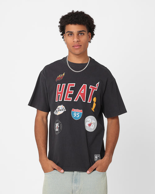 Mitchell & Ness Miami Heat Highway Logo T-Shirt Vintage Black