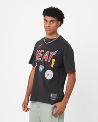 Mitchell & Ness Miami Heat Highway Logo T-Shirt Vintage Black