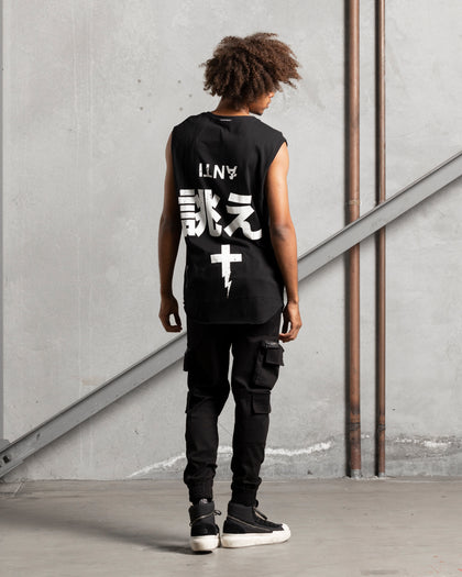 The Anti Order Kung Fu Panelled Singlet Black