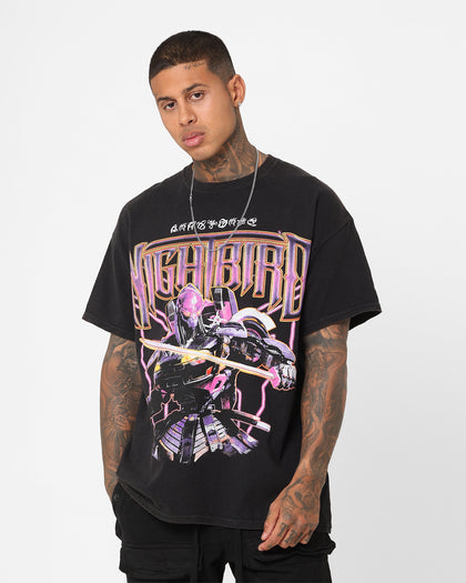 Goat Crew X Transformers Nightbird Vintage T-Shirt Black Wash
