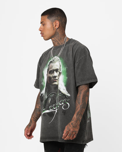73Studio X The Lord Of The Rings Legolas Heavyweight Vintage T-Shirt Black Wash