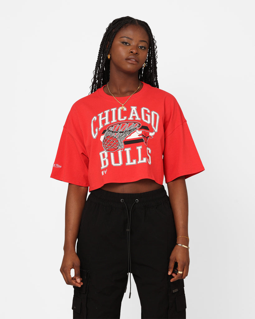 Mitchell Ness Women's Chicago Bulls Dunk Arch Cut Off Crop T