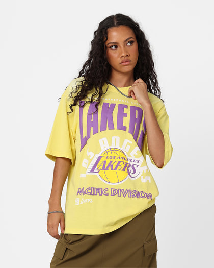 Mitchell & Ness Women's Los Angeles Lakers Puff T-Shirt Yellow