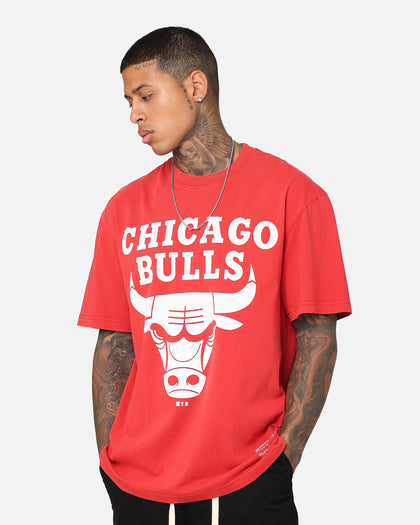 Mitchell & Ness Chicago Bulls XL Logo One Colour T-Shirt Faded Red