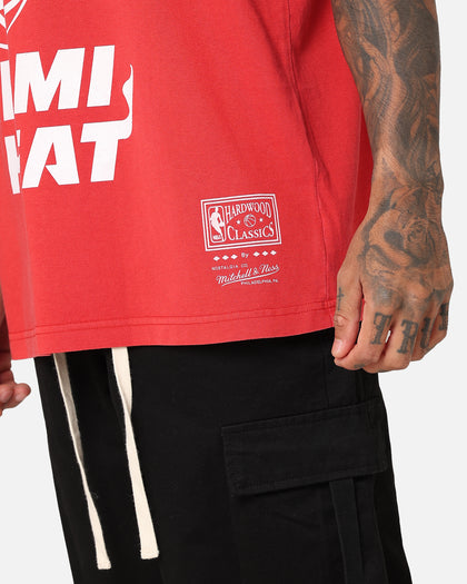 Mitchell & Ness Miami Heat XL Logo One Colour T-Shirt Faded Red