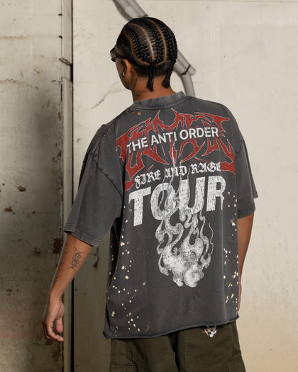 Loiter X The Anti Order Anti Human Tour Vintage T-Shirt Vintage Charcoal