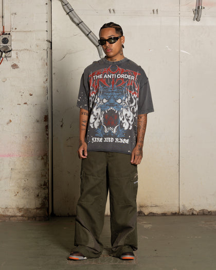 Loiter X The Anti Order Anti Human Tour Vintage T-Shirt Vintage Charcoal