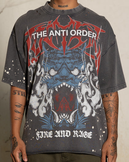 Loiter X The Anti Order Anti Human Tour Vintage T-Shirt Vintage Charcoal