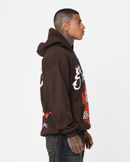 Goat Crew Born Evil Hoodie Brown