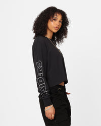 Majestic Athletic Women's Las Vegas Raiders Checker Badge Long Sleeve T-Shirt Faded Black