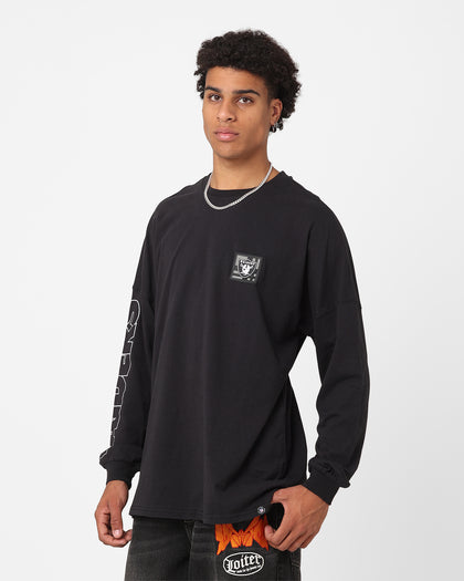 Majestic Athletic Las Vegas Raiders Checker Badge Long Sleeve T-Shirt Faded Black