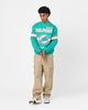 Majestic Athletic Miami Dolphins Stripe Crest Crewneck Faded Teal