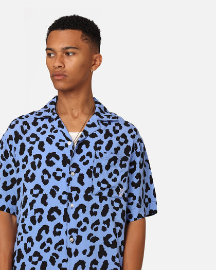 Carre Leo Short Sleeve Button Up Shirt Purple/Black