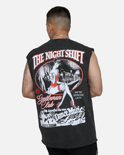 The Night Shift Gentlemen's Club Muscle T-Shirt Black Wash