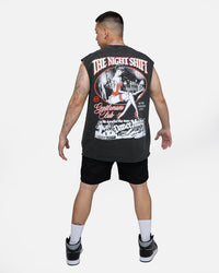 The Night Shift Gentlemen's Club Muscle T-Shirt Black Wash