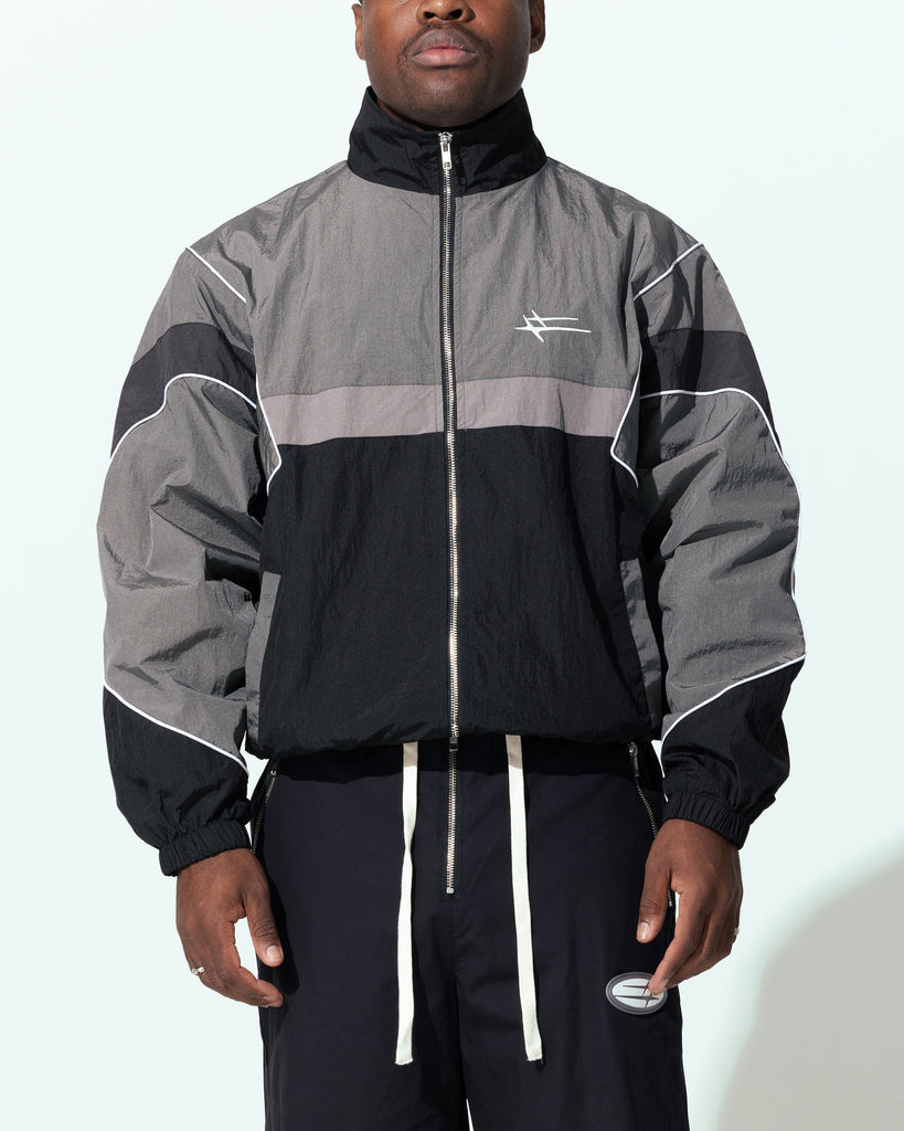 Loiter Axel Track Jacket Black/Grey | Culture Kings