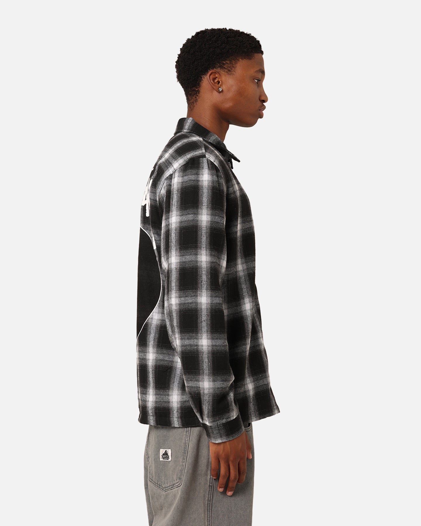 Stussy 8 Ball Checkered Zip Jacket Black | Culture Kings