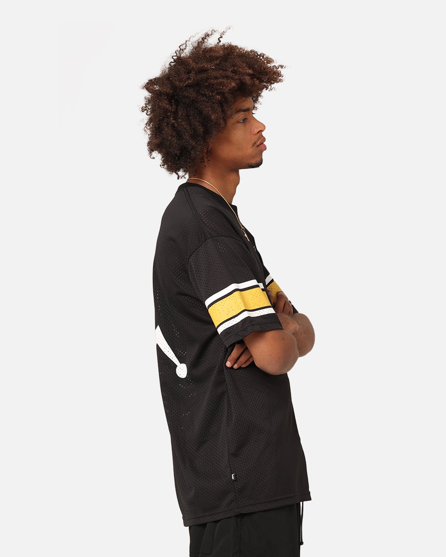 Stussy American Football Mesh T-Shirt Black | Culture Kings