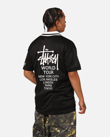 Stussy Football Polo Shirt Black