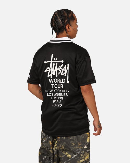 Stussy Football Polo Shirt Black