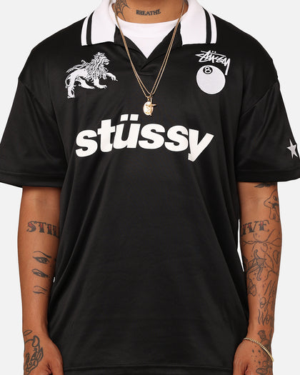 Stussy Football Polo Shirt Black