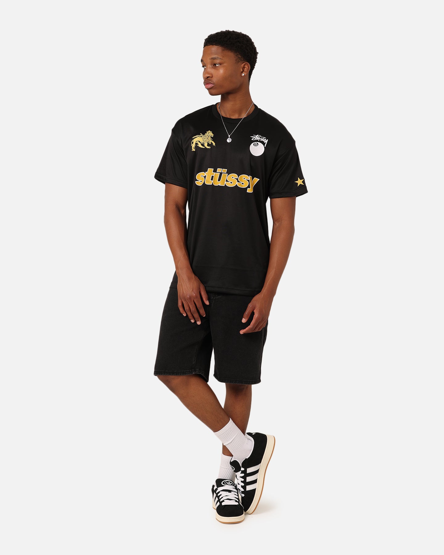 Stussy Football T-Shirt Black/Gold | Culture Kings