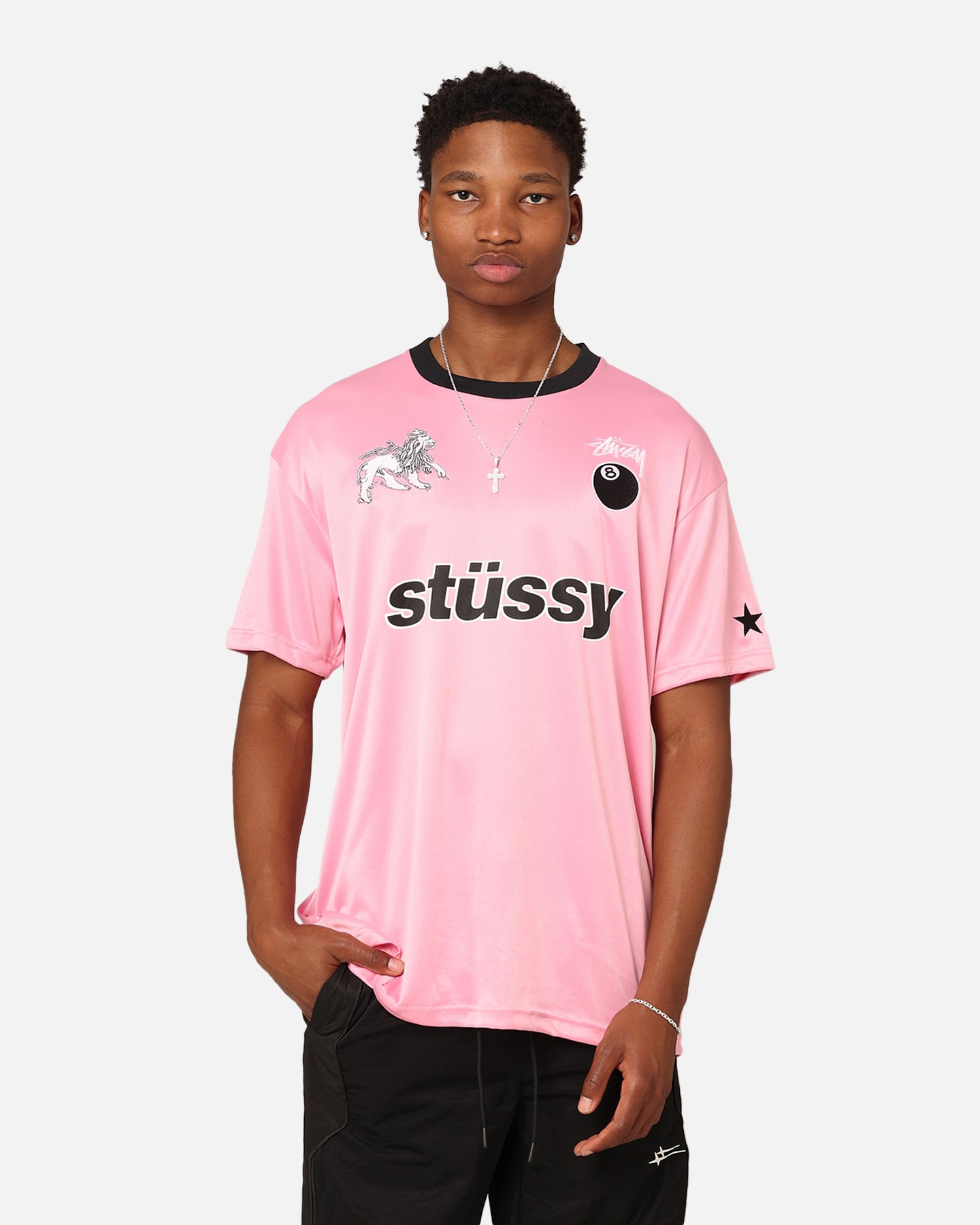 Stussy Football T-Shirt Pink | Culture Kings