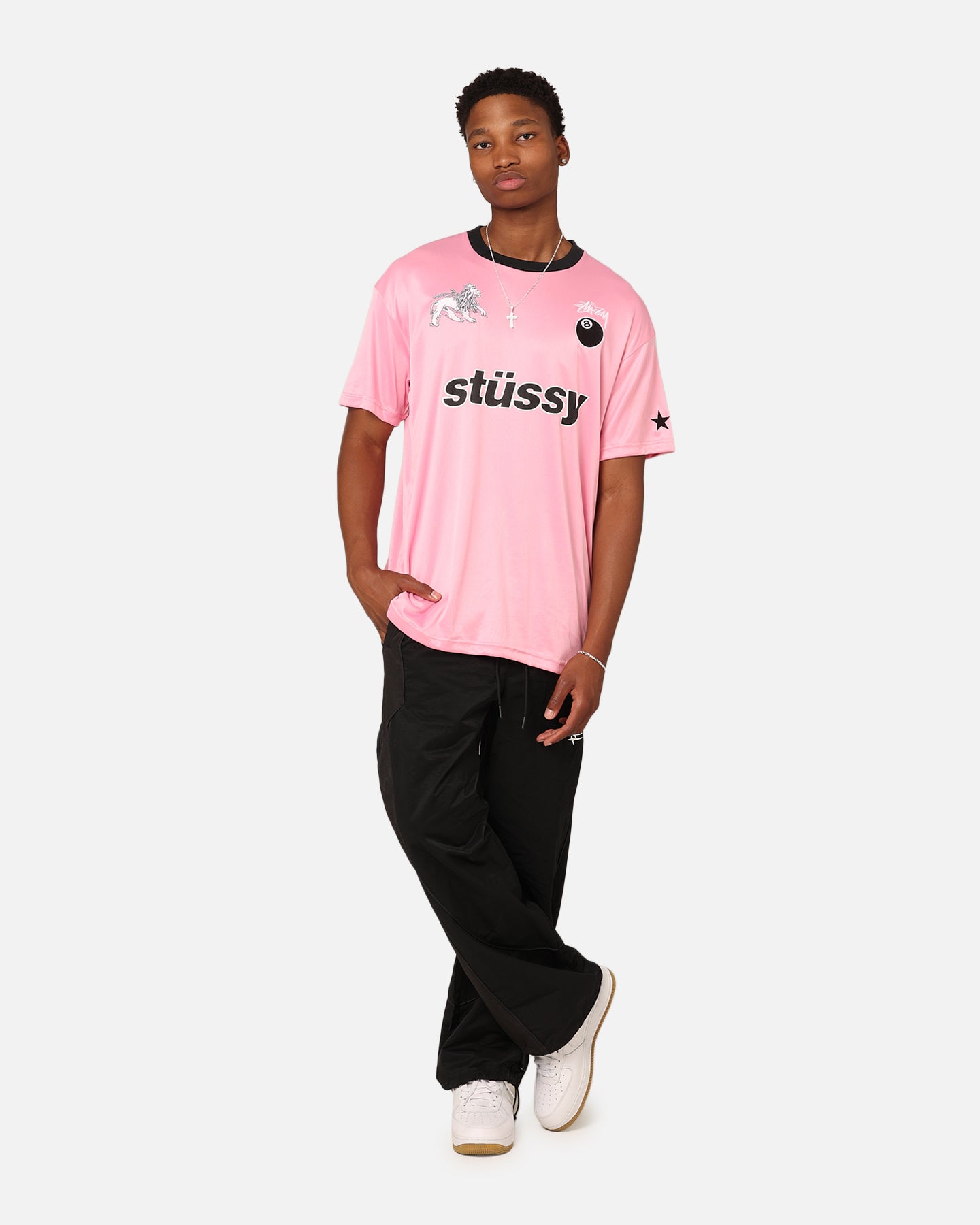 Stussy Football T-Shirt Pink | Culture Kings