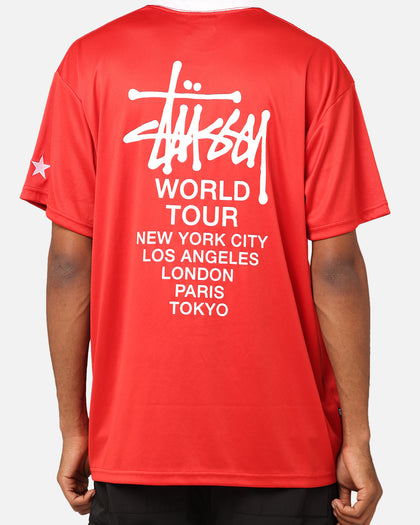 Stussy Football T-Shirt Red/White