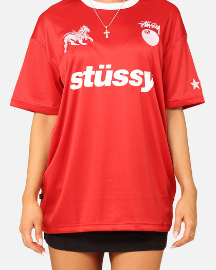 Stussy Football T-Shirt Red/White