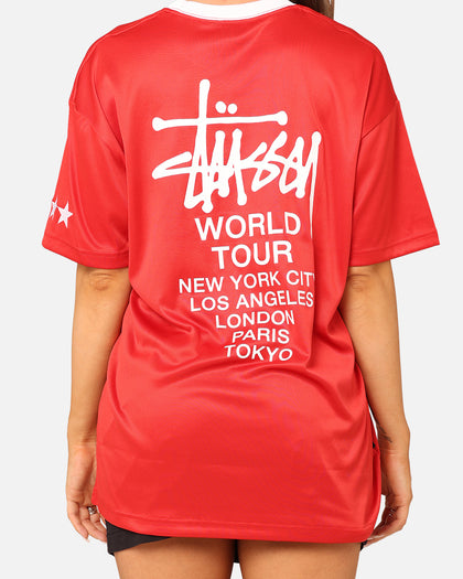 Stussy Football T-Shirt Red/White