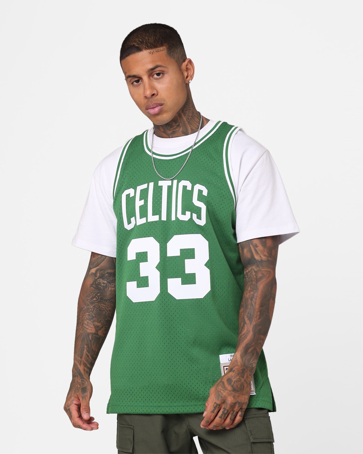 ウェア Mitchell & Ness CELTICS Larry Bird 33 Mitchell & Ness Larry Bird Boston Celtics #33 Swing Jersey Kelly