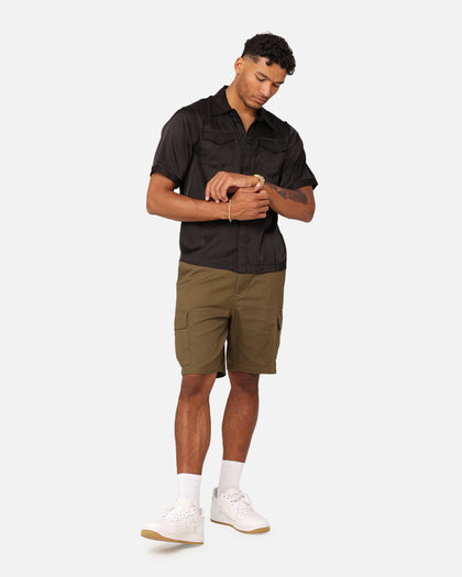 XXIII Jet Satin Button Up Shirt Black