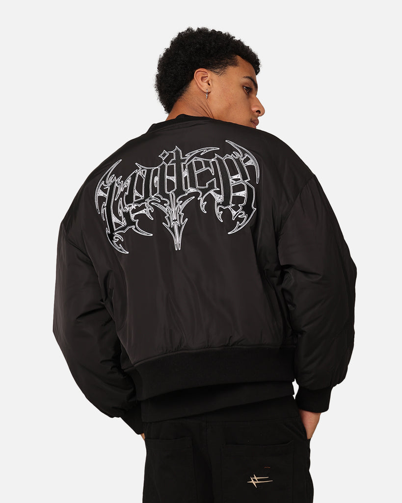 Loiter Shadow Cropped Bomber Jacket Black | Culture Kings