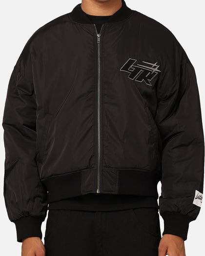 Loiter Shadow Cropped Bomber Jacket Black
