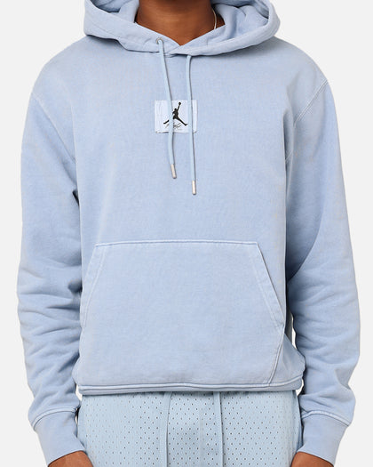 Jordan Essentials Statement Wash Fleece Pullover Hoodie Blue Grey