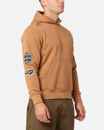 Jordan Essentials Fleece Pullover Hoodie Dark Brown/White