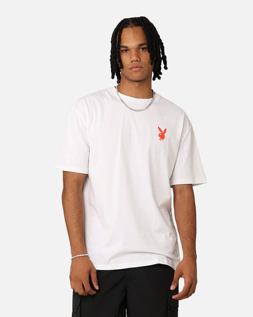 Playboy Bunny O Gothic Stack T-Shirt White