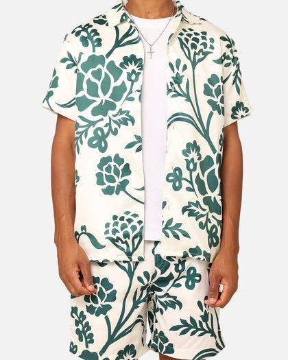 XXIII James Button Up Shirt Cream/Green