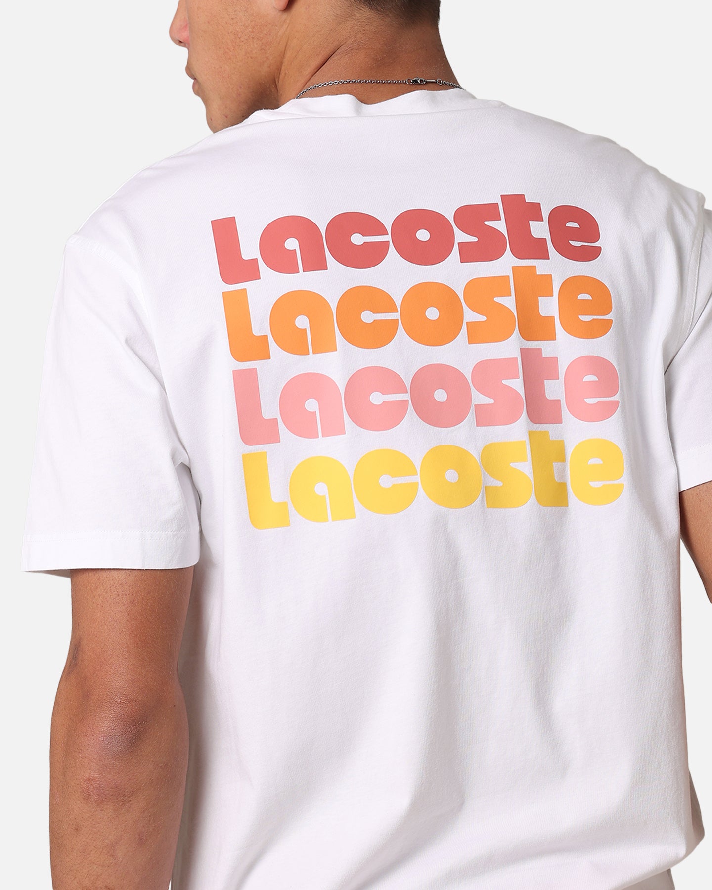 Lacoste Sunbleached Back Graphic T-Shirt White | Culture Kings