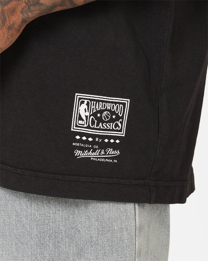 Mitchell & Ness Miami Heat Ice Blue Logo T-Shirt Faded Black