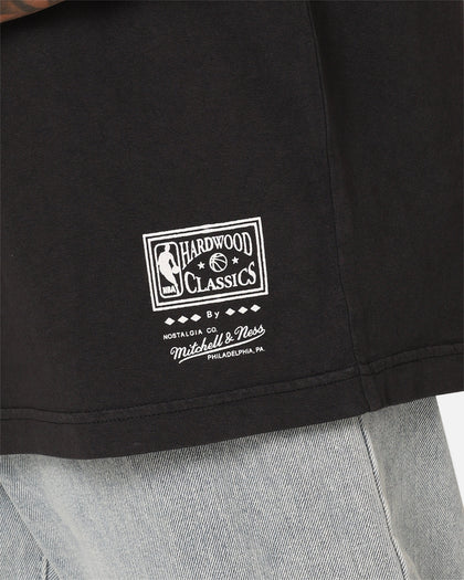 Mitchell & Ness Charlotte Hornets Ice Blue Logo T-Shirt Faded Black