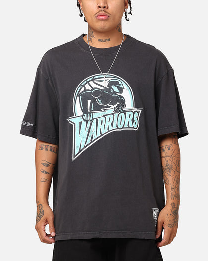 Mitchell & Ness Golden State Warriors Ice Blue Logo T-Shirt Faded Black