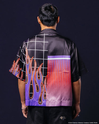 Pokémon By Loiter Gengar Split Button Up Shirt Black/Purple