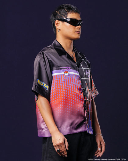 Pokémon By Loiter Gengar Split Button Up Shirt Black/Purple