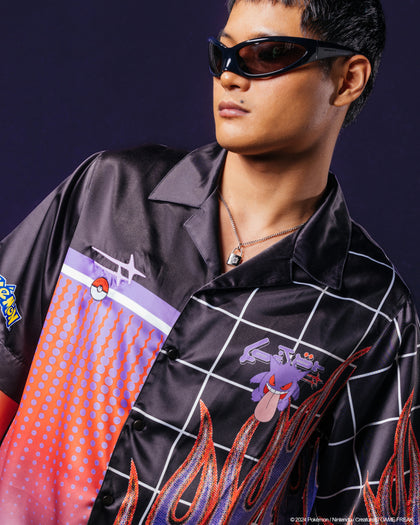 Pokémon By Loiter Gengar Split Button Up Shirt Black/Purple