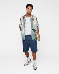 X-Large Cactus Pattern Short Sleeve Shirt Beige
