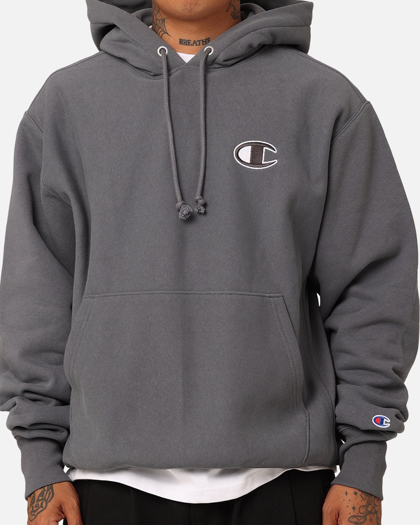 Champion Navy Hoodie Medium グレー Champion Reverse Weave Big C Hoodie Medium Gray | Culture Kings