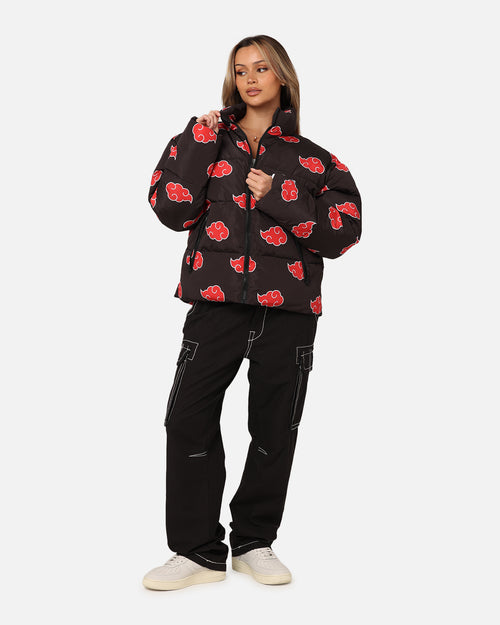 Goat Crew X Naruto Akatsuki Puffer Jacket Black