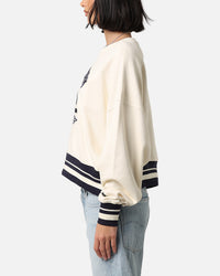 Pro Standard Women's New York Yankees Retro Classics Crewneck Eggshell/Midnight Navy